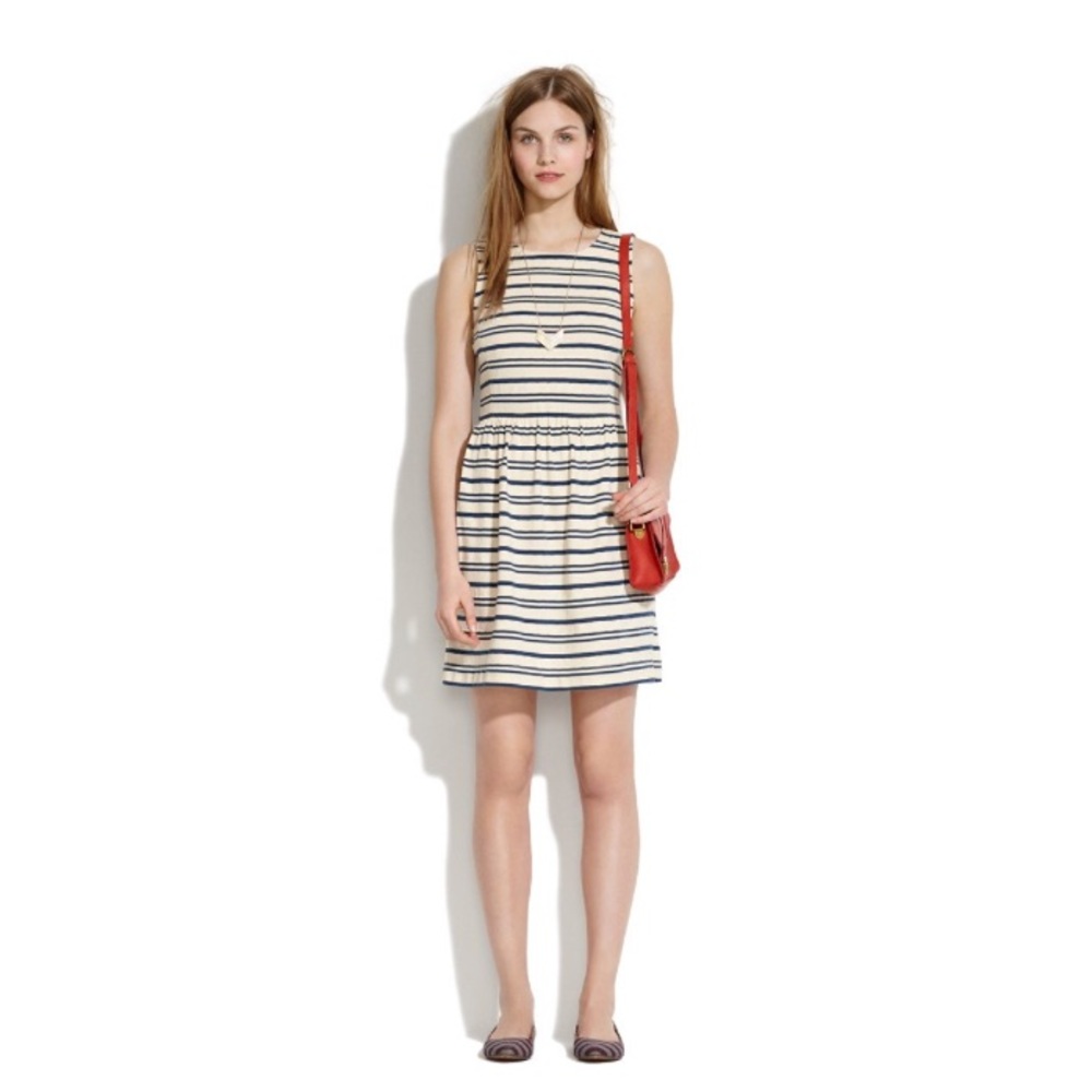 Madewell Afternoon Navy Stripe Texture Dress - XXS